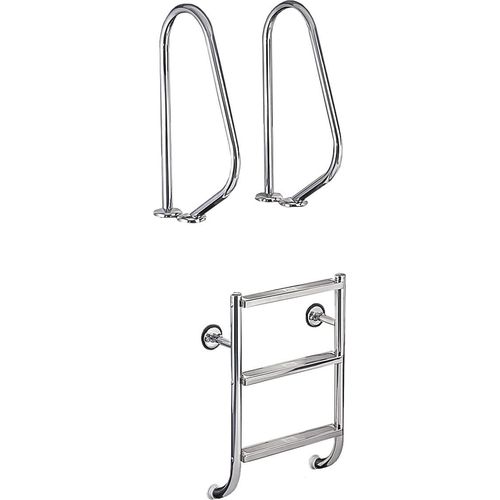 Geteilte Leiter Edelstahl V2A | 3 Edelstahlstufen