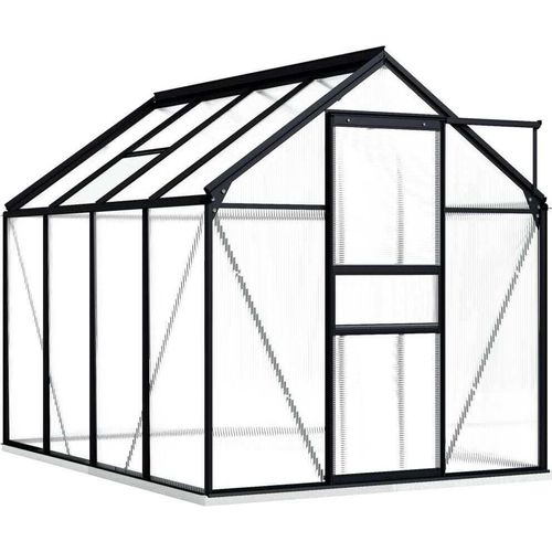 Gewächshaus mit Fundament Anthrazit Aluminium 4,75 m²