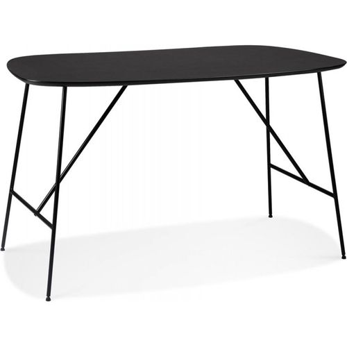 Schreibtisch FIONA Schwarz Eiche | Computertisch mit Arbeitsplatte aus Eichenfurnier | Bürotisch mit Metallgestell | Moderner Minimalistischer Stil | Kadima Design