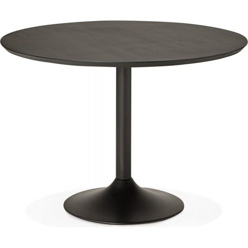 Runder Esstisch aus Holz und Metall | Esszimmertisch mit schwarzer Tischplatte | Designertisch für bis zu 5 Personen | Moderner Stil | 120x120x77,5 cm | Kadima Design