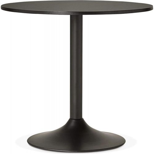 Runder Esstisch Holz Metall Schwarz | Bürotisch für Besprechungen | Kleiner Tisch für Küche | Minimalistisches Design | 90x90x77 cm | Moderner Wohnstil | Kadima Design
