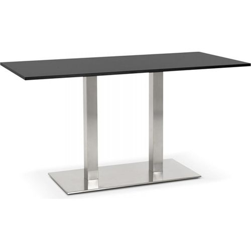 Esstisch Holz Metall Schwarz | Besprechungstisch mit Stabiler Stahlkonstruktion | Rechteckiger Designertisch für Esszimmer Büro | Modern Elegant | Kadima Design