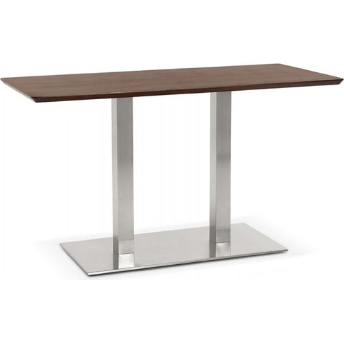 Esstisch Walnuss MDF mit Stahlgestell | Rechteckiger Designertisch für Esszimmer Büro | Moderner Besprechungstisch mit Industrielook | 150x70x75 cm | Kadima Design