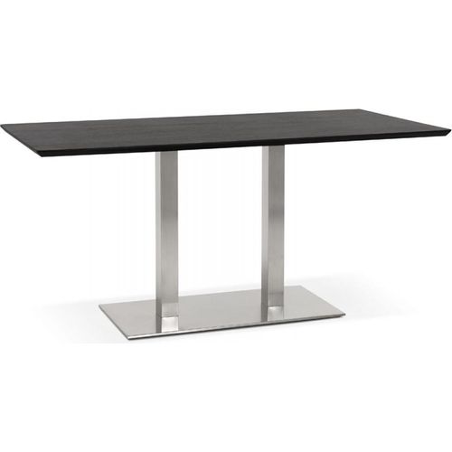 Esstisch Rechteckig Holz Metall | Designertisch MDF Eschenoptik Bürstenstahl | Besprechungstisch Industriell Zeitlos | Schwarz | 180x90x75 cm | Kadima Design