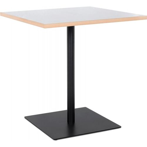 Quadratischer Esstisch aus Holz und Metall | Designertisch mit Zentralfuß | Küchentisch für kleine Räume | Minimalistisches Design | 80x80x75,5 cm | Kadima Design