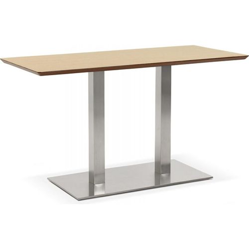 Esstisch MAMBO aus Holz und Metall | Rechteckiger Designertisch mit Natureiche Tischplatte | Besprechungstisch für 6 Personen | Moderner Stil | Kadima Design