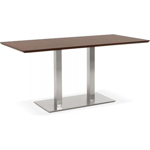 Esstisch Walnuss MDF mit Metallgestell | Designertisch Rechteckig für Esszimmer | Bürotisch Industriestil für Homeoffice | Modern Elegant | Kadima Design