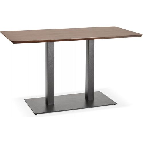 Esstisch Holz Metall Braun Schwarz | Designertisch ZUMBA Industriestil | Rechteckiger Besprechungstisch Walnussfinish | Modern Industrial | Kadima Design