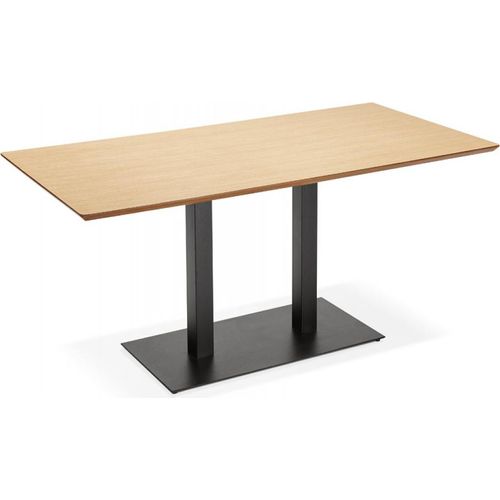 Esstisch Holzoptik Metall | Designertisch ZUMBA rechteckig | Multifunktionaler Schreibtisch Eichenfinish | Industrieller Stil | 180x90x75 cm | Kadima Design