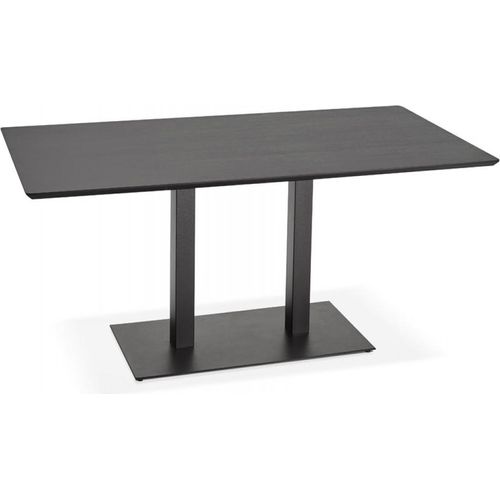 Esstisch aus Holz mit Metallbeinen | Rechteckiger Besprechungstisch für Konferenzen | Designertisch im Industriellen Stil | Schwarze MDF Platte mit Eschenfinish | Kadima Design