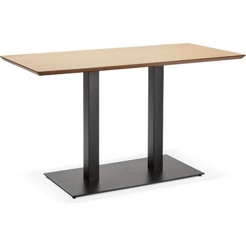 Esstisch Eichenfinish MDF mit Metallgestell | Esszimmertisch Beige Holzoptik für 6 Personen | Küchentisch Industriedesign | Designertisch Zumba Schlankes Profil | Kadima Design