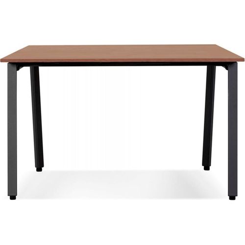 Schreibtisch AMADEUS aus Holz mit Metall | Designer Bürotisch mit Walnussfinish | Arbeitstisch mit schwarzem Metallgestell | Minimalistisches Design | Kadima Design