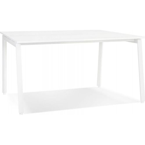 Besprechungstisch aus Holz und Metall | Konferenztisch mit großer Arbeitsfläche | Designertisch für Büroräume | Modern Weiß | 160x160x74,5 cm | Kadima Design