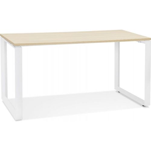 Schreibtisch aus Holz und Metall | Gerader Bürotisch mit geräumiger Arbeitsfläche | Designmöbel im minimalistischen Stil | Robust und langlebig | Kadima Design
