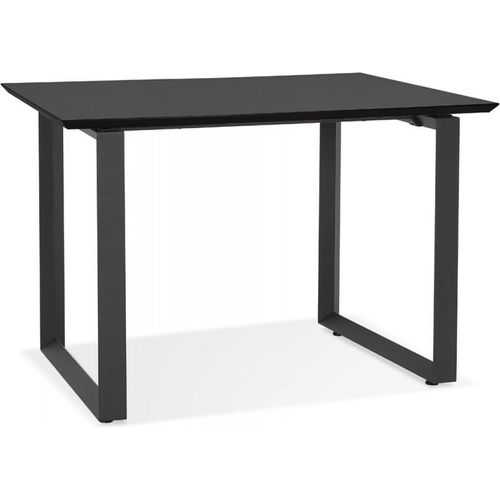 Schreibtisch aus Holz und Metall | Bürotisch mit Metallgestell | Arbeitstisch mit schwarzer Tischplatte | Modern Minimalistisch | 130x70x75,5 cm | Kadima Design