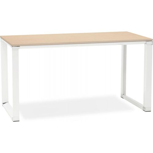 Schreibtisch aus Holz und Metall | Designer Bürotisch mit Metallgestell | Arbeitstisch in natürlicher Holzoptik | Modernes Design | 160x80x74 cm | Kadima Design