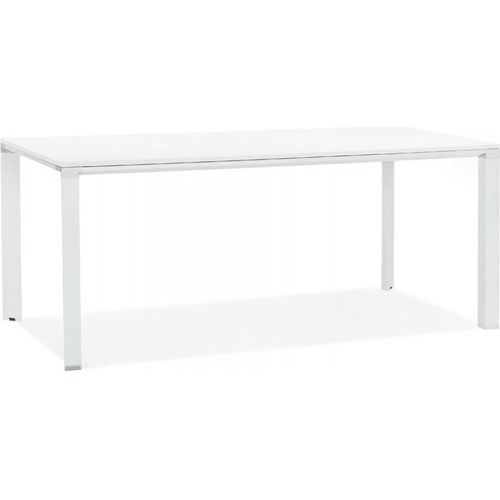 Esstisch Weiß Holz Metall | Designertisch für Besprechungen mit Zentralsockel | Minimalistischer Tisch für Meetings mit Eleganz | Modern | Kadima Design