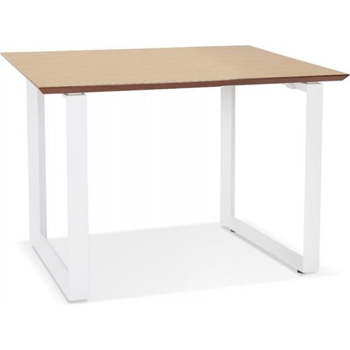 Schreibtisch aus Holz und Metall | Bürotisch mit großzügiger Arbeitsfläche | Computertisch in Eichenoptik | Minimalistischer Stil | 130x70x75,5 cm | Kadima Design