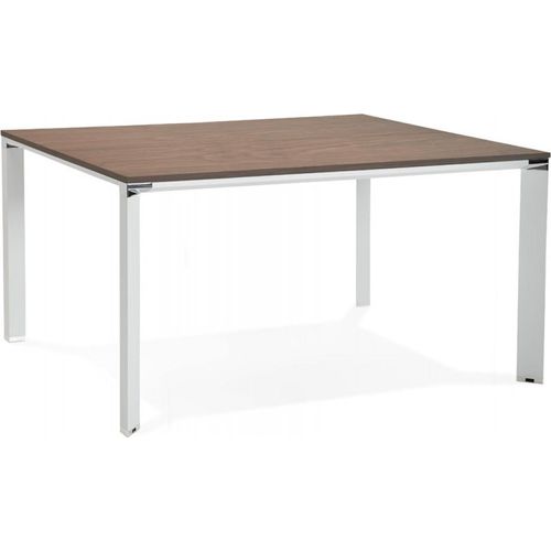 Konferenztisch Holz Metall | Bürobank XLINE SQUARE | Besprechungstisch mit Walnuss Finish | Modern Skandinavisch | 160x160x74,5 cm | XLINE Kollektion | Kadima Design