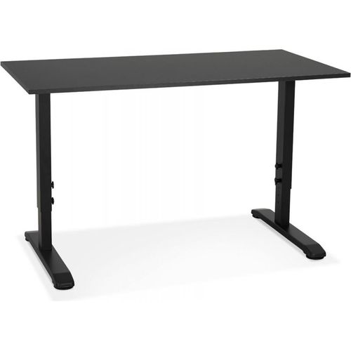 Höhenverstellbarer Schreibtisch aus Holz und Metall | Ergonomischer Arbeitsplatz mit Flügelschrauben Einstellsystem | Gesunder Computertisch gegen Rückenschmerzen