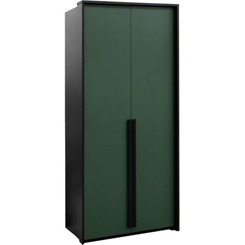 Easy4You Genua Grün Kleiderschrank 105x215x64,5 cm - Schlafzimmermöbel, Aufbewahrung – Mehrzweckschrank mit Kleiderstange