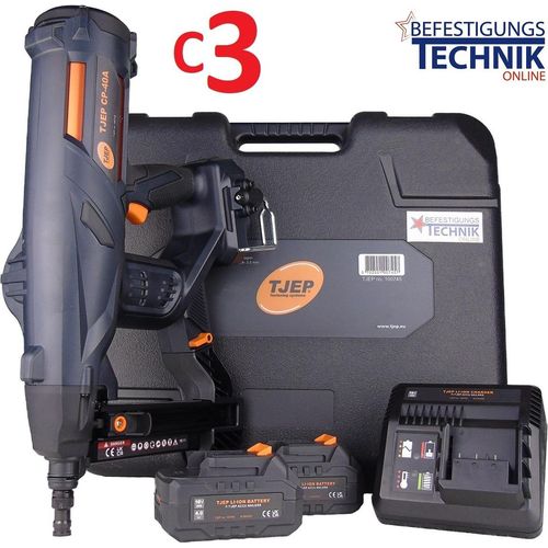 Tjep Akku Beton Nagler CP-40A 15-40mm 2x4,0Ah für Betonnägel C3 Spit Pulsa 700 800 40P Makita
