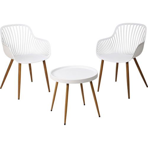Gartenmöbel-Set aus Kunststoff, Tisch und 2 Sessel