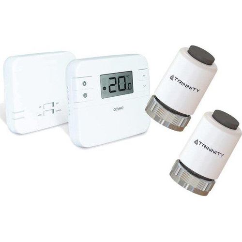 Digitaler Funk-Raumthermostat Einzelraumregelung mit Empfänger und 2x Stellantrieb
