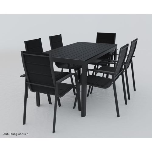 Alu Gartensitzgruppe Gartenmöbel 7tlg. Set Gartenset Sitzgruppe Essgruppe Tisch