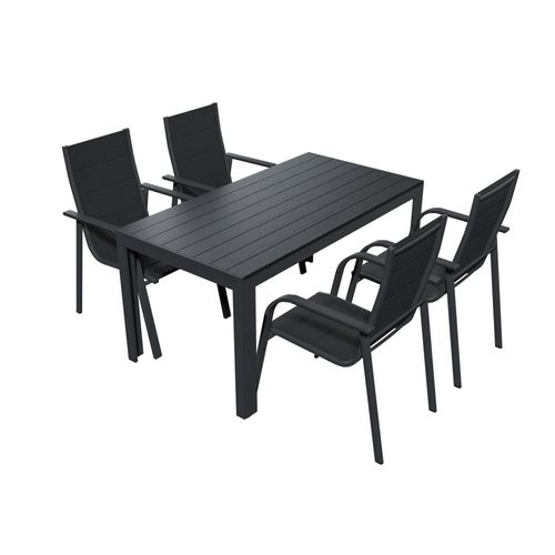 Alu Gartensitzgruppe 5tlg. Gartenmöbel Set Gartenset Sitzgruppe Essgruppe Tisch