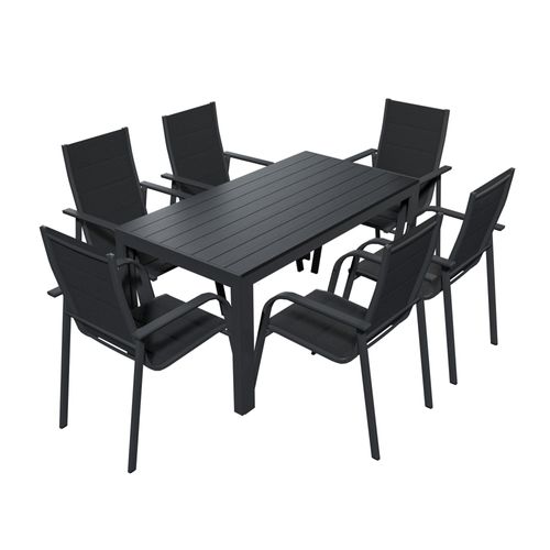 7tlg. Alu Gartensitzgruppe Gartenmöbel Set Gartenset Sitzgruppe Essgruppe Tisch
