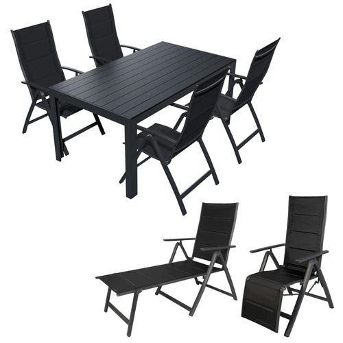 Alu Gartensitzgruppe Gartenmöbel Set Gartenset Sitzgruppe Essgruppe 7-teilig