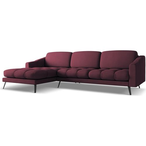 Ecksofa - Ecke Links - Chenille - Rotwein - NALU