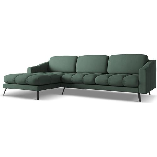 Ecksofa - Ecke Links - Chenille - Grün - NALU