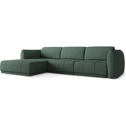 Ecksofa - Ecke Links - Chenille - Grün - HOKU