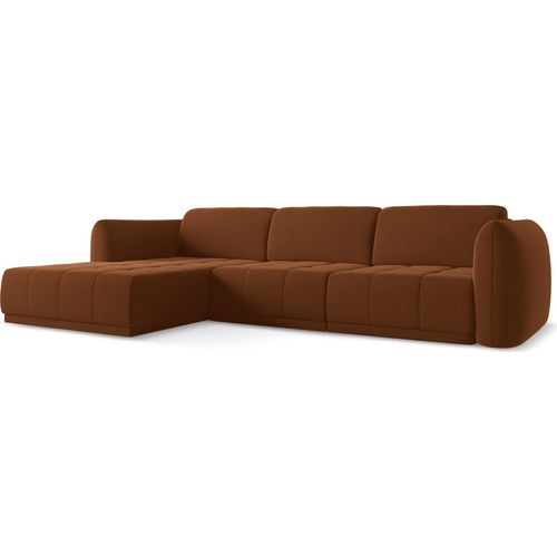 Ecksofa - Ecke Links - Samt - Terrakotta - HOKU