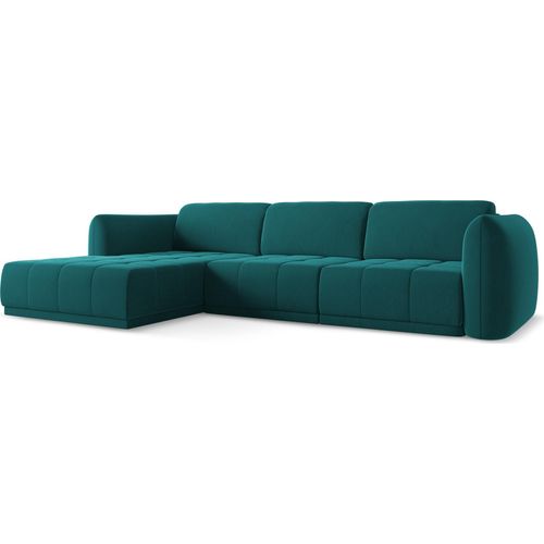 Ecksofa - Ecke Links - Samt - Marine - HOKU