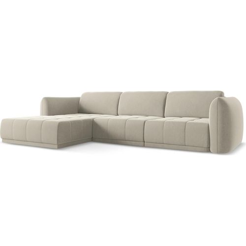 Ecksofa - Ecke Links - Samt - Perle - HOKU