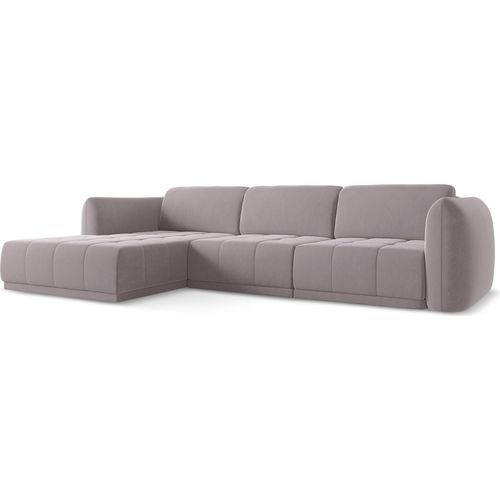 Ecksofa - Ecke Links - Samt - Lavendel - HOKU