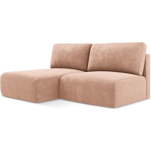 Ecksofa ohne Armlehne mit Schlaffunktion Links - Chenille - Pfirsich - KONA