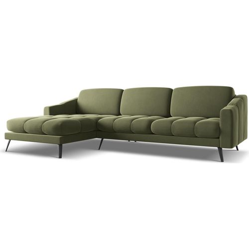 Ecksofa - Ecke Links - Samt - Olive - NALU