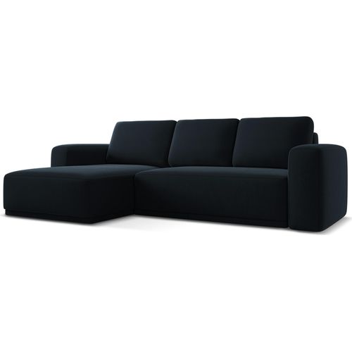 Ecksofa mit Schlaffunktion - Ecke Links - Samt - Königsblau - KAILA