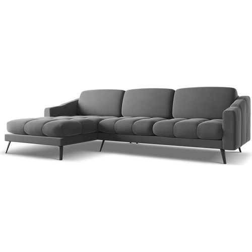 Ecksofa - Ecke Links - Samt - Stahl - NALU
