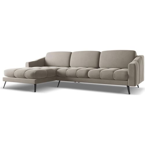 Ecksofa - Ecke Links - Samt - Taupe - NALU