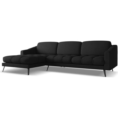Ecksofa - Ecke Links - Chenille - Schwarz - NALU