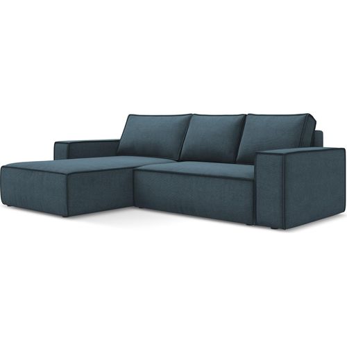 3-Sitzer Ecksofa mit Schlaffunktion - Ecke Links - Strukturstoff - Jeans - KIMO
