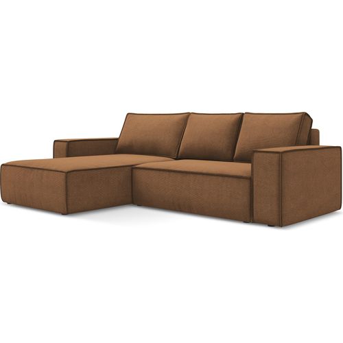 3-Sitzer Ecksofa mit Schlaffunktion - Ecke Links - Strukturstoff - Terrakotta - KIMO