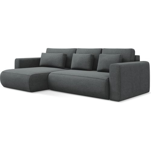 3-Sitzer Ecksofa mit Schlaffunktion - Ecke Links - Strukturstoff - Grau - KAPUA