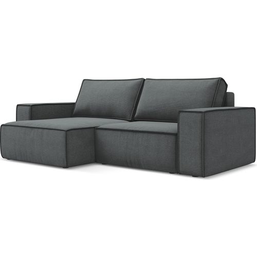 2-Sitzer Ecksofa mit Schlaffunktion - Ecke Links - Strukturstoff - Grau - KIMO