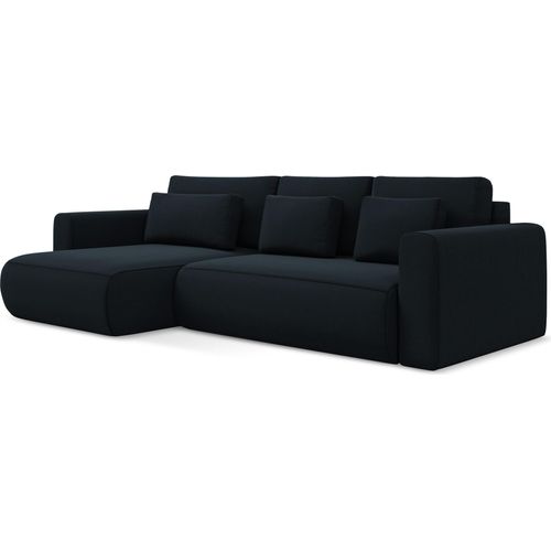 3-Sitzer Ecksofa mit Schlaffunktion - Ecke Links - Samt - Königsblau - KAPUA